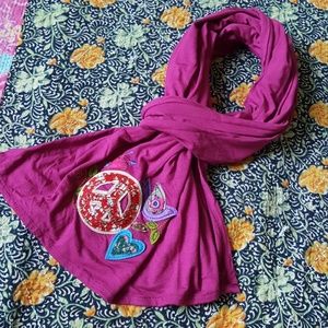 NATURAL LIFE pink peace sign heart bird scarf